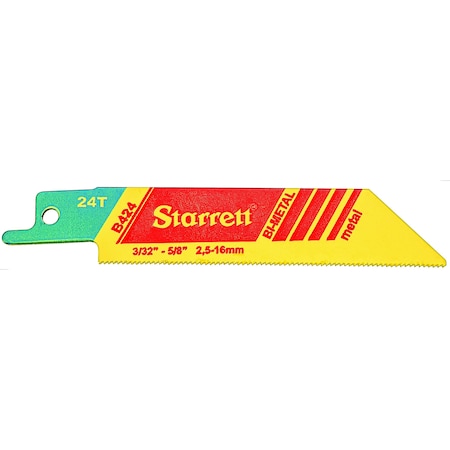 STARRETT 3X Power - Metal, Bi-Metal, Reciprocating Blades, 6" X 14 Tpi, Straight Shape, 2 Pack B614-2